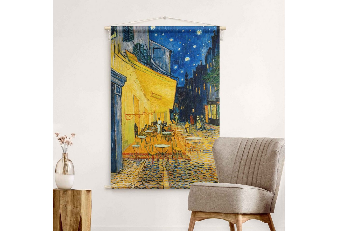 Bilderdepot24 Wandteppich modern Vincent van Gogh Kunst gelb, rechteckig, Höhe: 2.6 mm, großes Wandbild aus Natur-Baumwolle Wandbehang Stoffbild Tuch Wollseil Bild 3