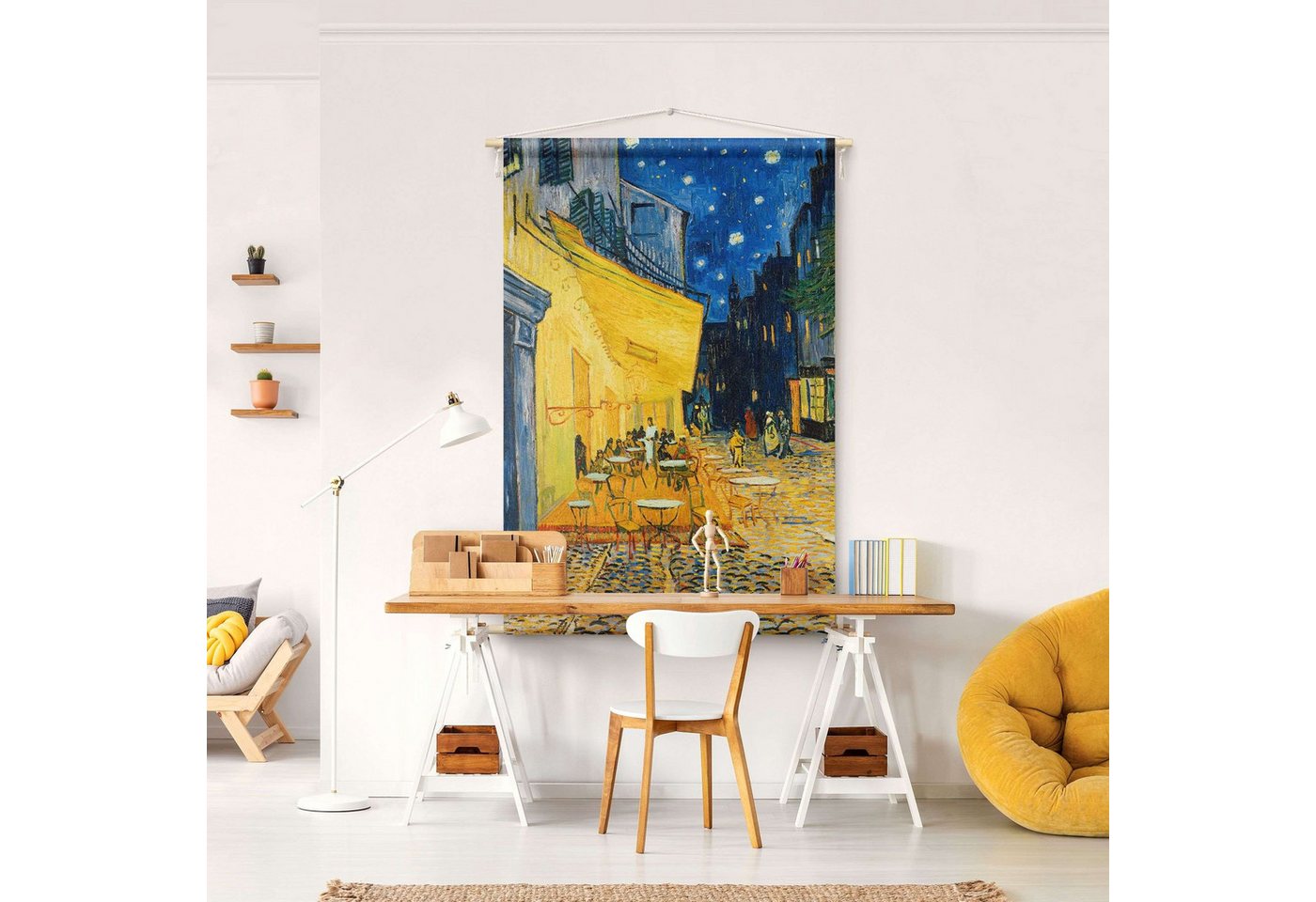 Bilderdepot24 Wandteppich modern Vincent van Gogh Kunst gelb, rechteckig, Höhe: 2.6 mm, großes Wandbild aus Natur-Baumwolle Wandbehang Stoffbild Tuch Wollseil Bild 4