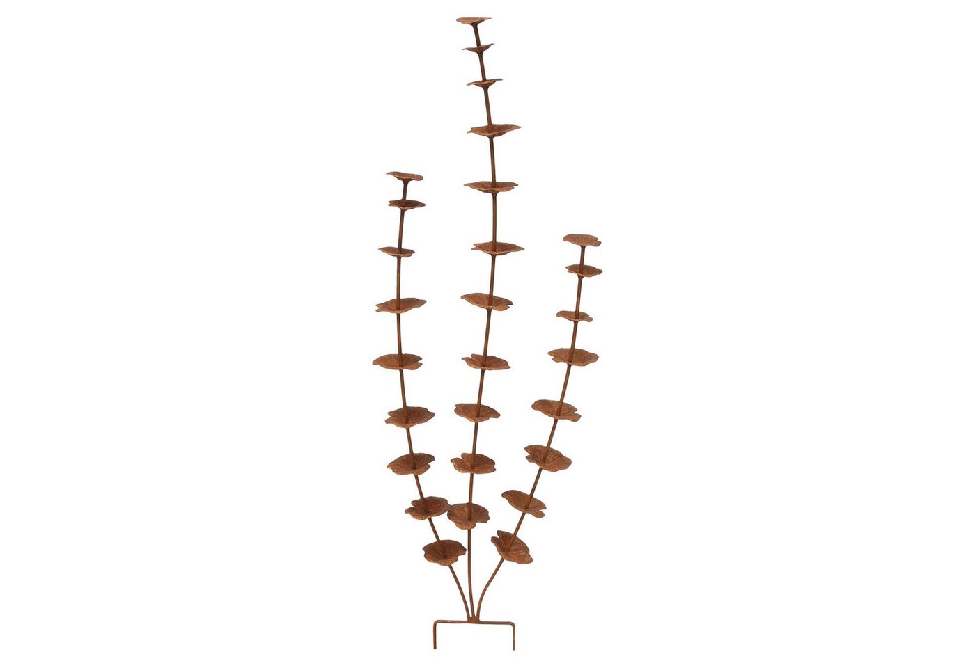 Dekoleidenschaft Gartenstecker "Rostblume" Metall, Rost Finish, 96 cm hoch, Dekostecker Roststecker wetterfest, Outdoor Gartendeko für Draußen