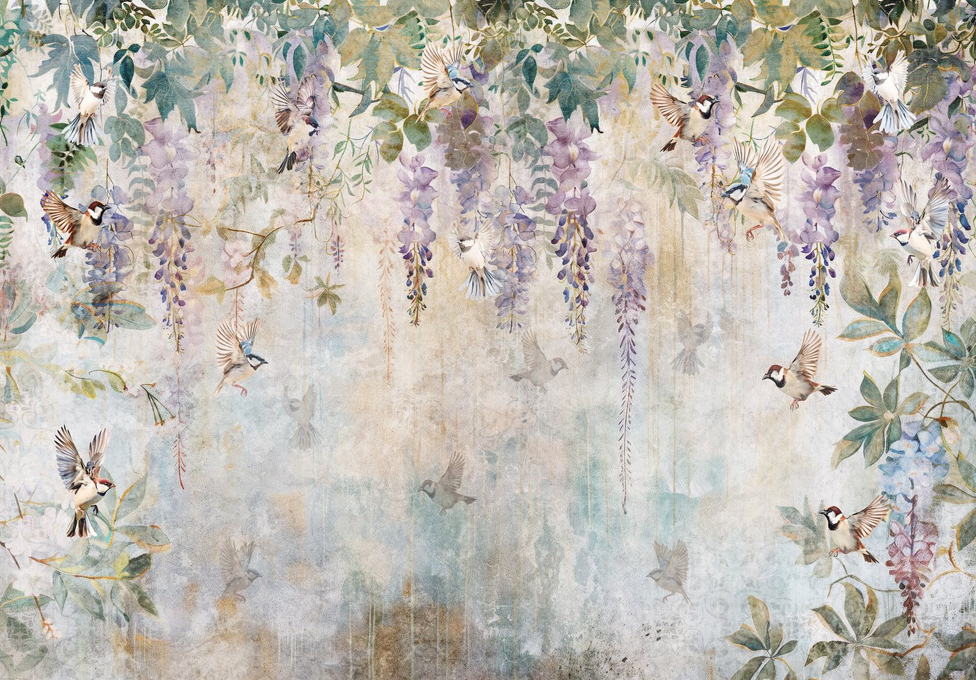 Wallarena Fototapete Vintage - Mehrfarbig - Klassisch - Vlies - Wohnzimmer, glatt, (8 St), 400x280cm Bild 3