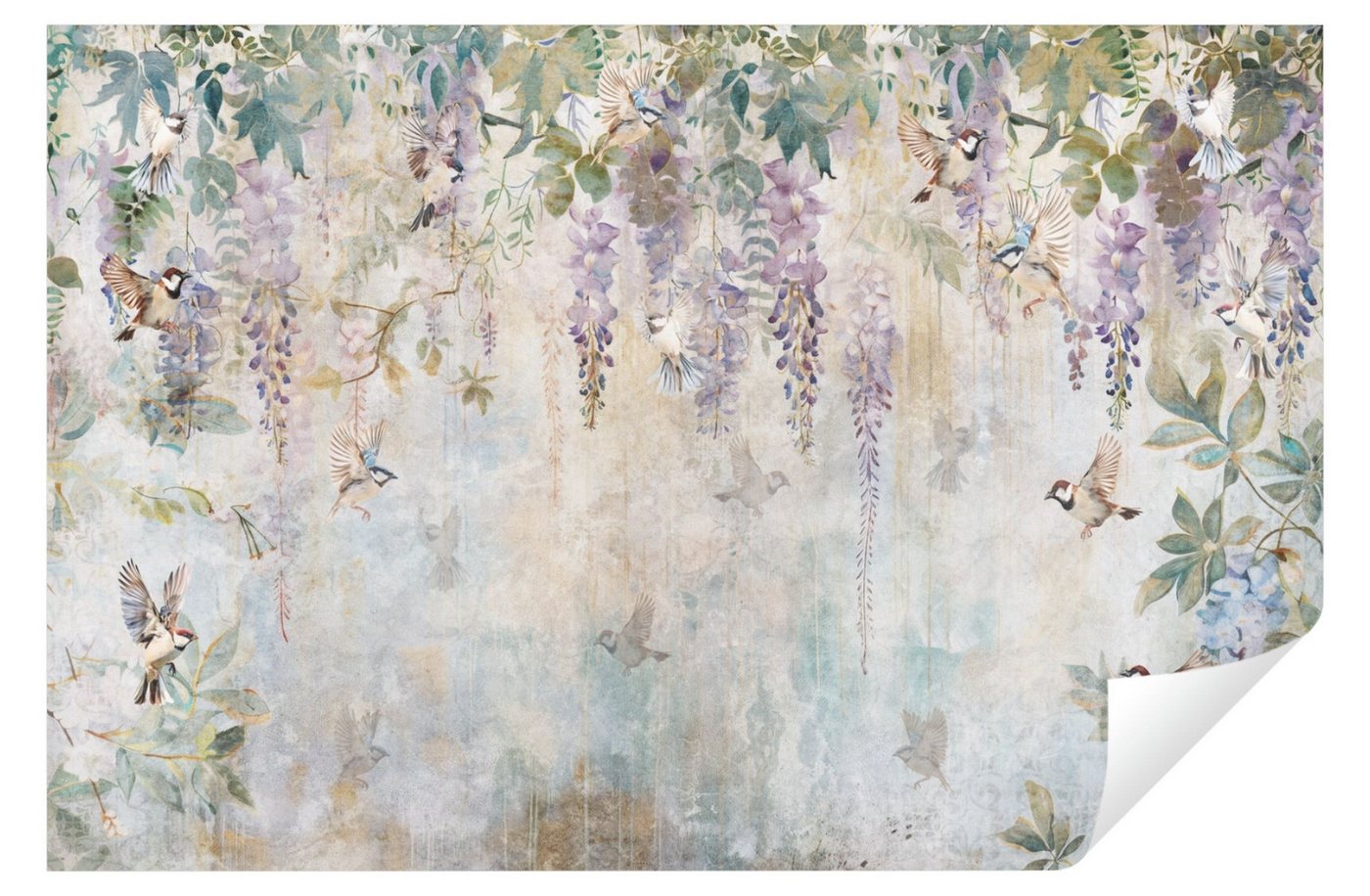 Wallarena Fototapete Vintage - Mehrfarbig - Klassisch - Vlies - Wohnzimmer, glatt, (8 St), 400x280cm Bild 5