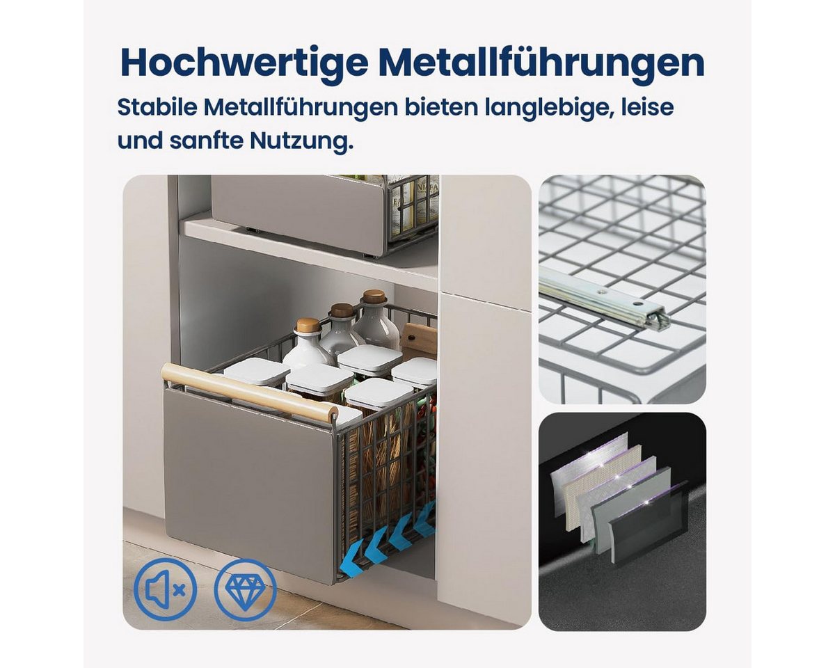BlingBin Küchenregal Teleskopschublade Schublade Faltbare Erweiterbar Küchenschublade, 2 Stück 2-tlg., 2 Stück Teleskopschublade, Faltbarer Schrank-Organizer Bild 2