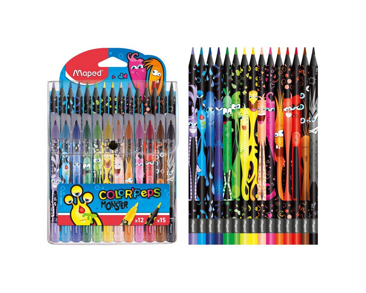 MAPED Buntstift Maped Stifteset Color'Peps Monster 27 Stück Kunststoffetui