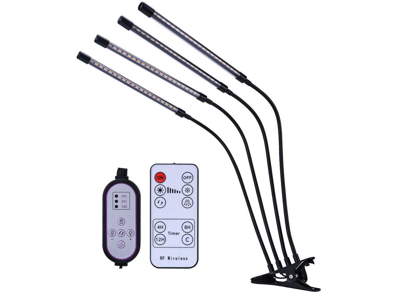 Casativo Pflanzenlampe LED Pflanzen Wachstumslampe 14 W 4 Schwanenhälse Timer USB dimmbar, 20 LEDs je Schwanenhals, LED-Licht, 4 flexible Leuchten 3 Lichtmodi & individuell verstellbare Arme Bild 4