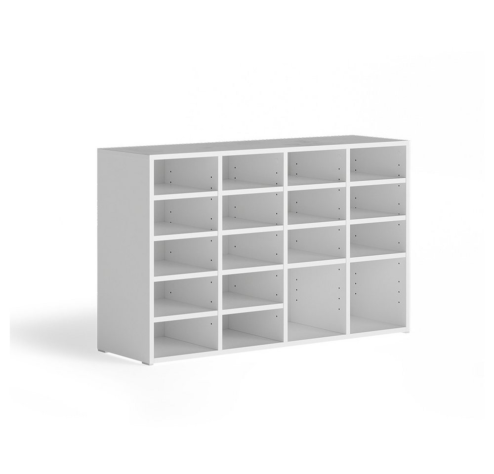 Vicco Schuhregal Lysander, Weiß, 104.2 x 65.5 cm mit 18 offenen Fächern, 1-tlg. Bild 2