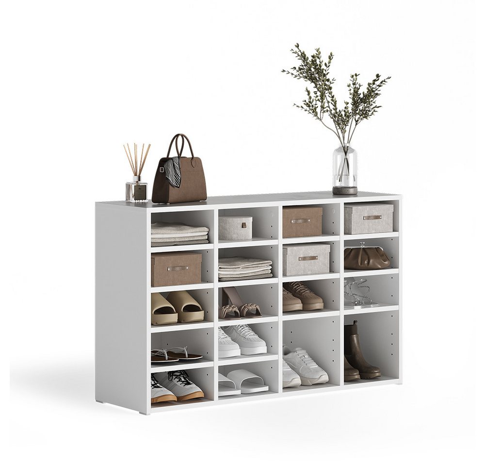 Vicco Schuhregal Lysander, Weiß, 104.2 x 65.5 cm mit 18 offenen Fächern, 1-tlg. Bild 5