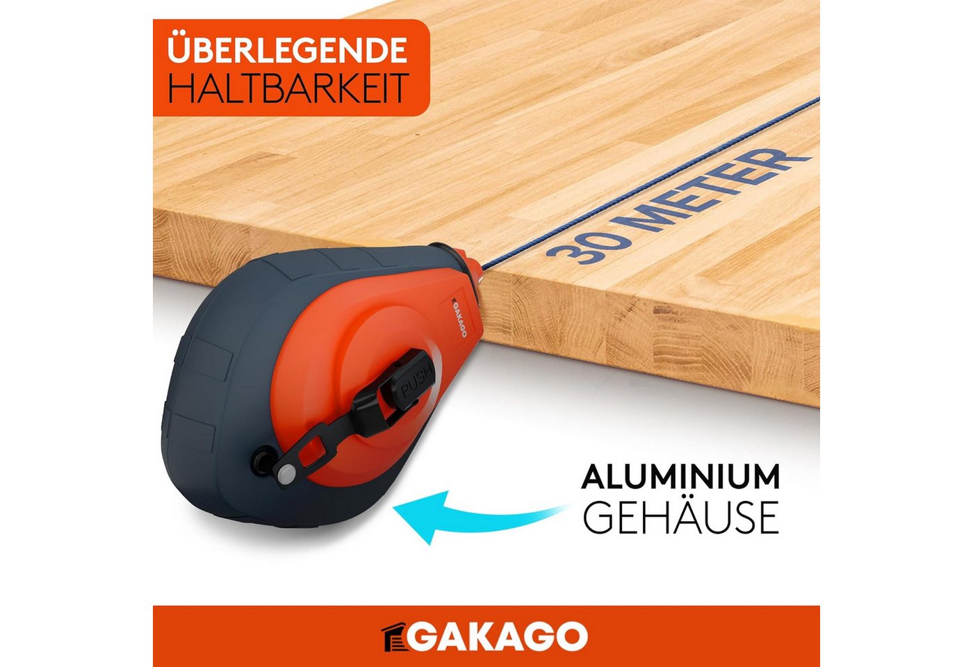 Gakago Schlagschnur Schlagschnur-Set 30m inkl. 150g Kreide Bild 3