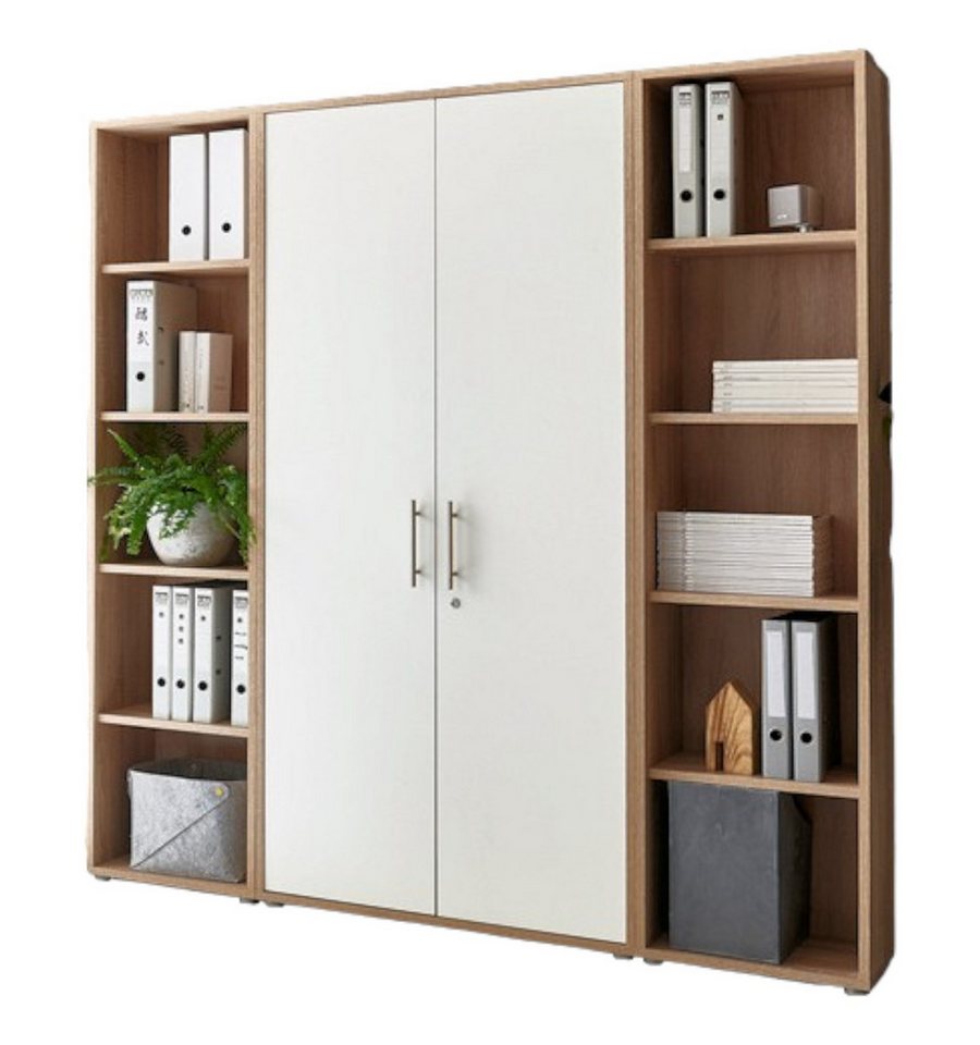 moebel-dich-auf Aktenschrank TABOR 3 (Büroschrank Aktenregal ideal für DIN A4 Ordner, abschließbar Metallgriffe) Made in Germany