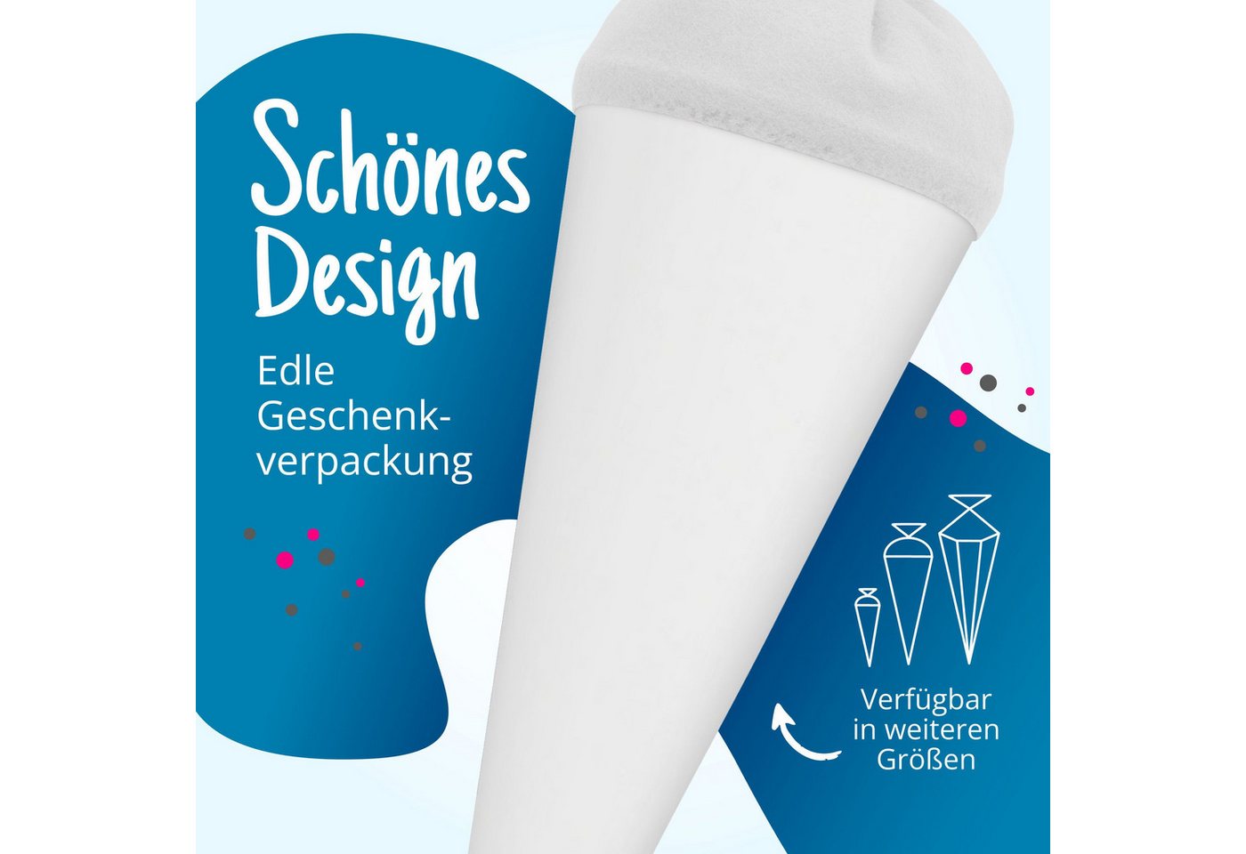 itenga Schultüte itenga Bastelschultüte 70cm mit Filzverschluss WEISS