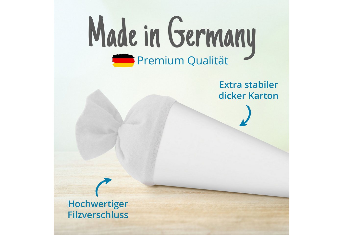 itenga Schultüte itenga Bastelschultüte 70cm mit Filzverschluss WEISS Bild 3