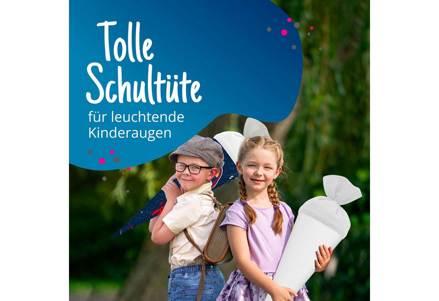 itenga Schultüte itenga Bastelschultüte 70cm mit Filzverschluss WEISS Bild 5