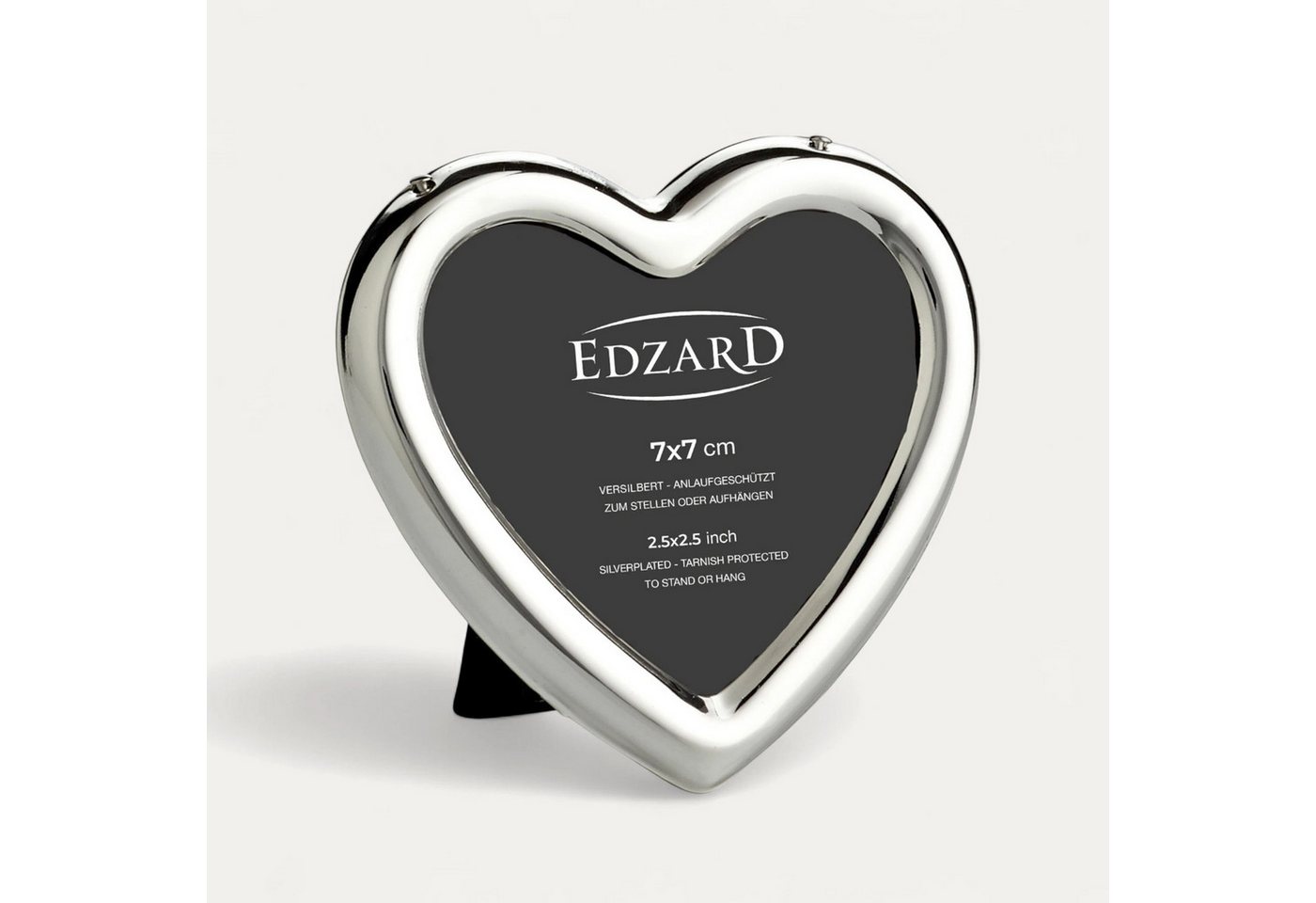 EDZARD Bilderrahmen Herz, (7x7 cm), edel versilbert, anlaufgeschützt
