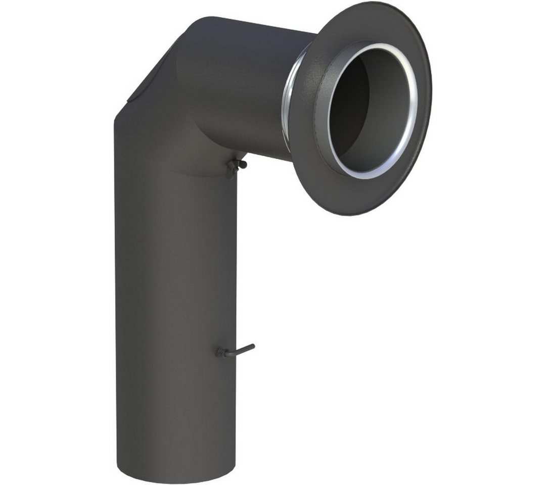 Feuercampus Ofenrohr Ø 150 mm Ofenrohrset kantig - mit Tür und Drosselklappe - schwarz, 150 mm Bild 2