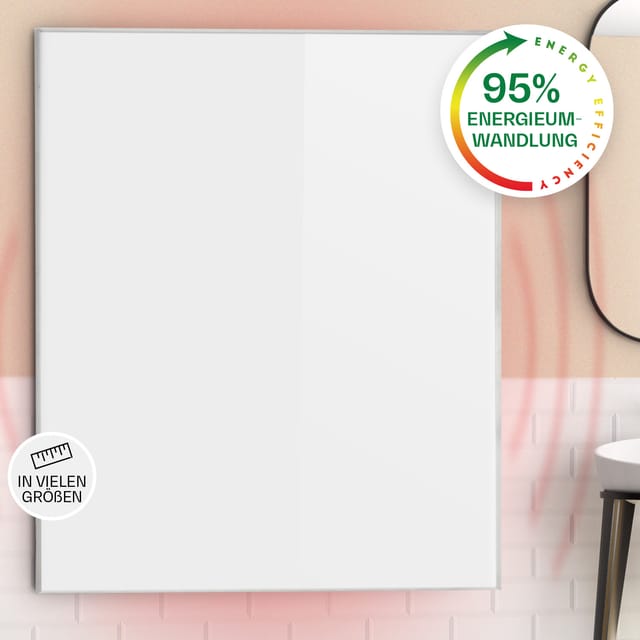 Klarstein Wonderwall 120 Infrarotheizung Wandinstallation 120x100 cm 1200 W Timer IP24 Weiß