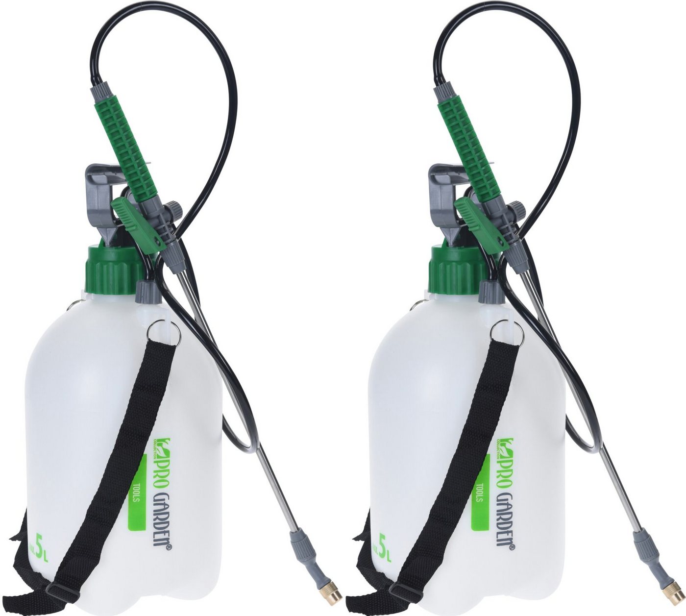 Progarden Drucksprühgerät Drucksprüher Gartenspritze 5 LSprühflasche 2 er Set, (Set, 2-tlg., Packung), Pflanzensprüher, 5 Liter, Drucksprüher, mit Tragegurt, Pumpsprüher Bild 3