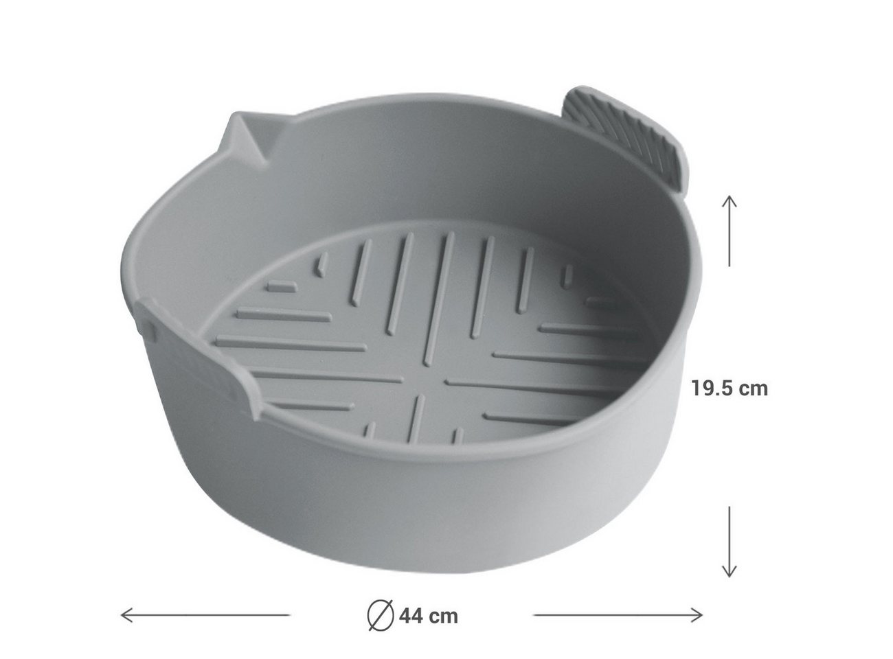 Casativo Silikonform Silikon Form für Heißluftfritteuse antihaft Ø 19 x H 6 cm RUND, (2-tlg), Silikonform für Airfryer 6,5L, BPA-frei, 19,5x18,7x6 cm RUND Bild 2
