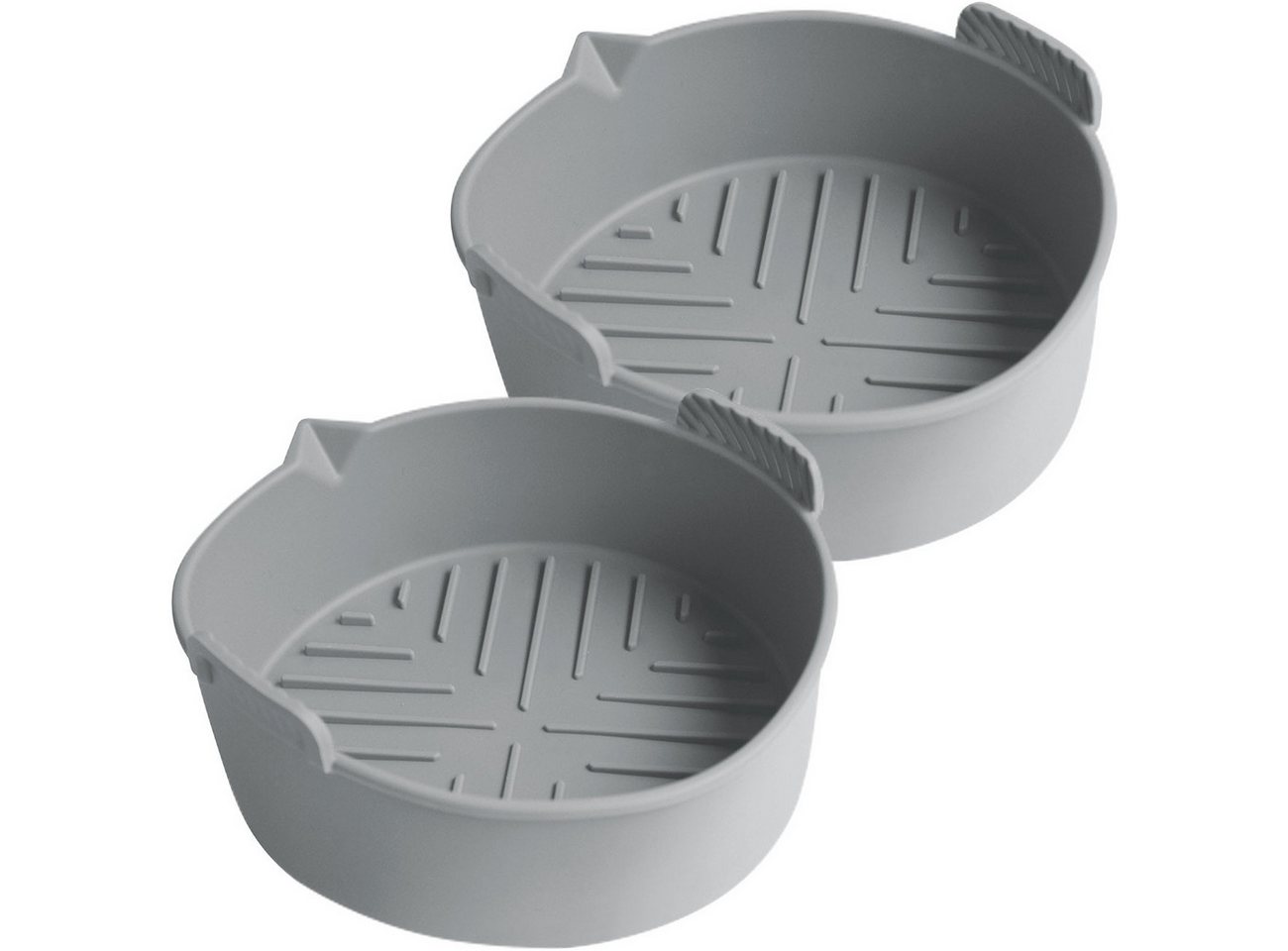 Casativo Silikonform Silikon Form für Heißluftfritteuse antihaft Ø 19 x H 6 cm RUND, (2-tlg), Silikonform für Airfryer 6,5L, BPA-frei, 19,5x18,7x6 cm RUND Bild 3