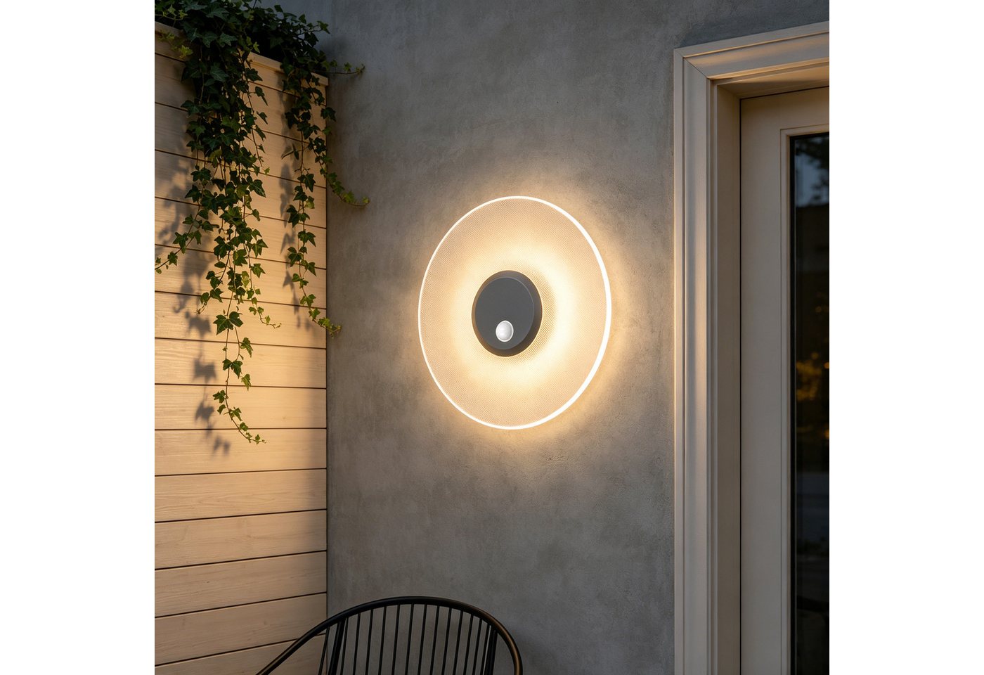 Mai & Mai LED Außen-Wandleuchte LED Wandlampe Wegeleuchte mit Bewegungsmelder Außenlampe Luna