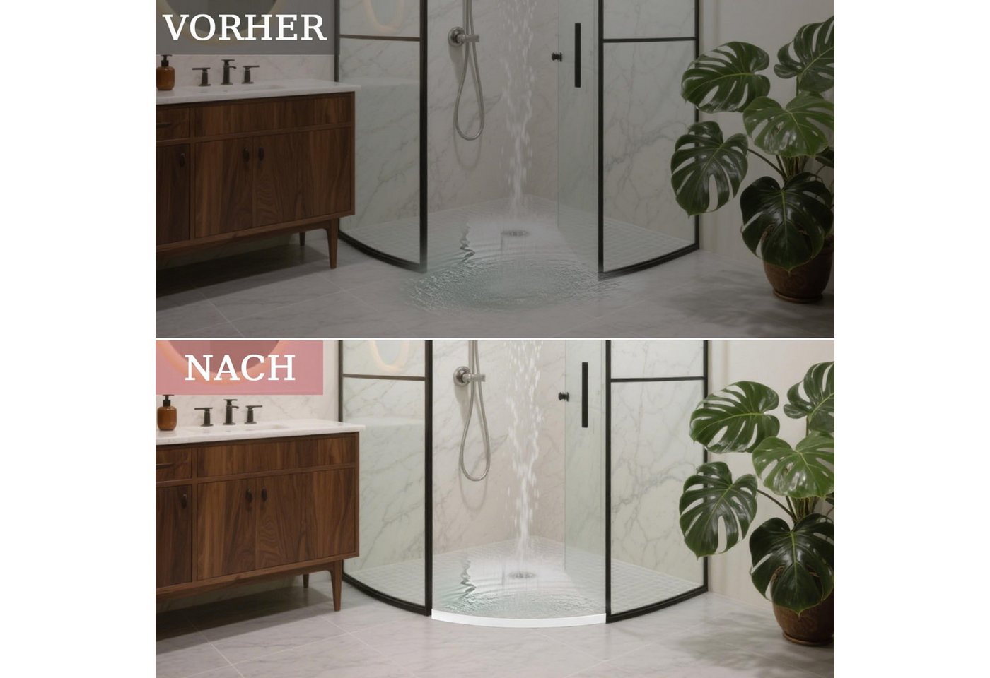 Diwzbyn Duschdichtung 100 cm Duschdichtungsprofil, Silikon-Wassersperre, Küchenarbeitsplatten-Duschdichtung, selbstklebende Spritzschutzleiste