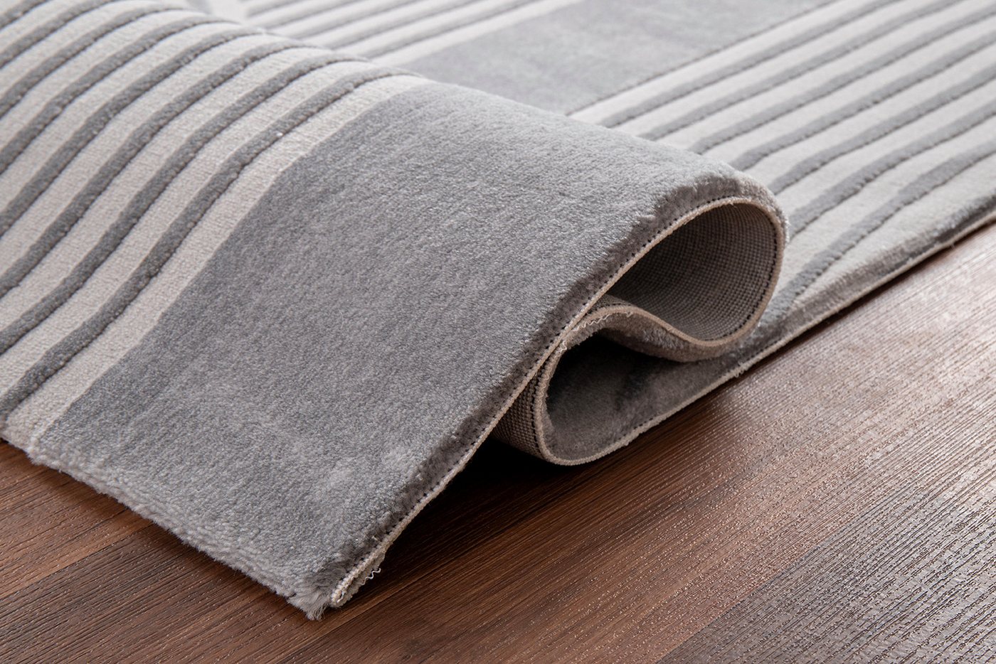 Carpetilla Designteppich Designer Teppich Carpetilla Scandi Design Grau-Grau, Rechtecckig, Höhe: 13 mm, Wohnzimmer Bild 3