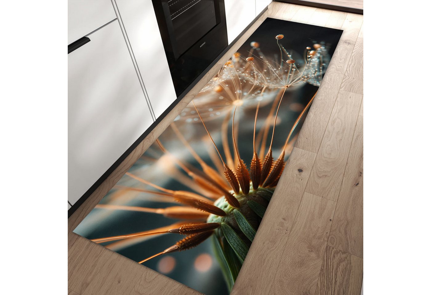 Primedeco Teppich Küchenteppich Pusteblumenperlen PVC rutschfest abwaschbar Läufer, Rechteckig, Höhe: 3 mm, Pflegeleicht & Wasserabweisend Bild 2
