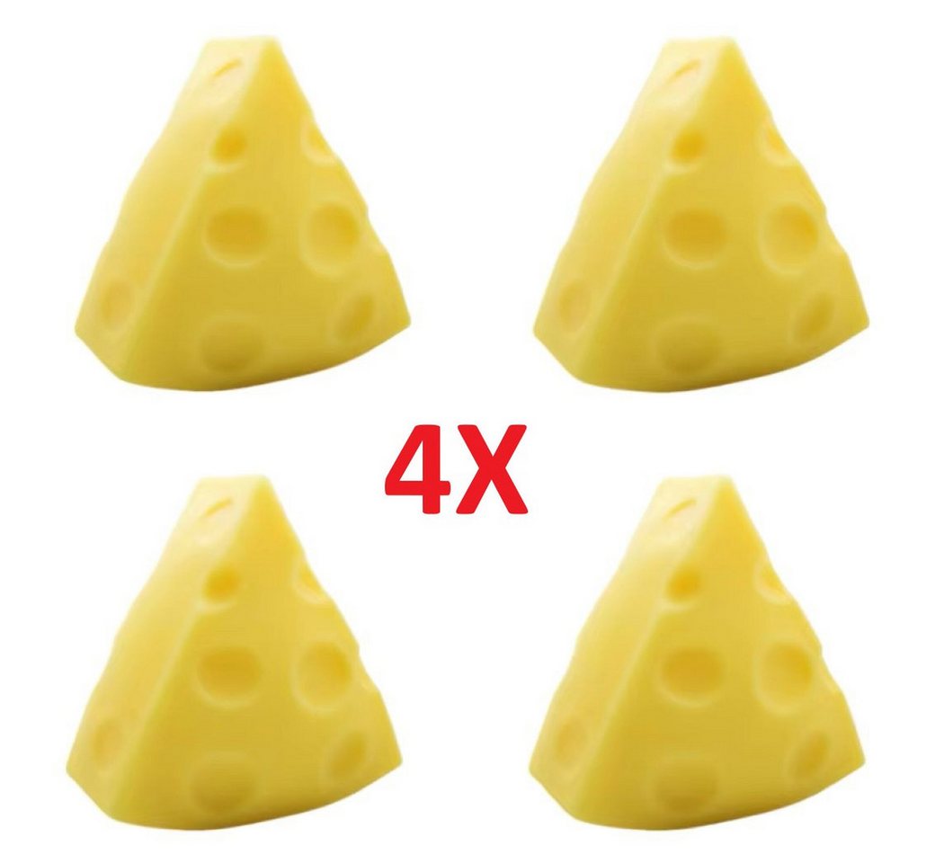 OLi Therapieknete 4X Squishy Pizza Knete – Kneten, Drücken & Entspannen (Anti-Stress, Spielspaß für Kinder & Erwachsene, 4-tlg., L-6cm- B-4,2cm- H-7cm), weicher Slow Rising Squishy im lustigen Butter-Design