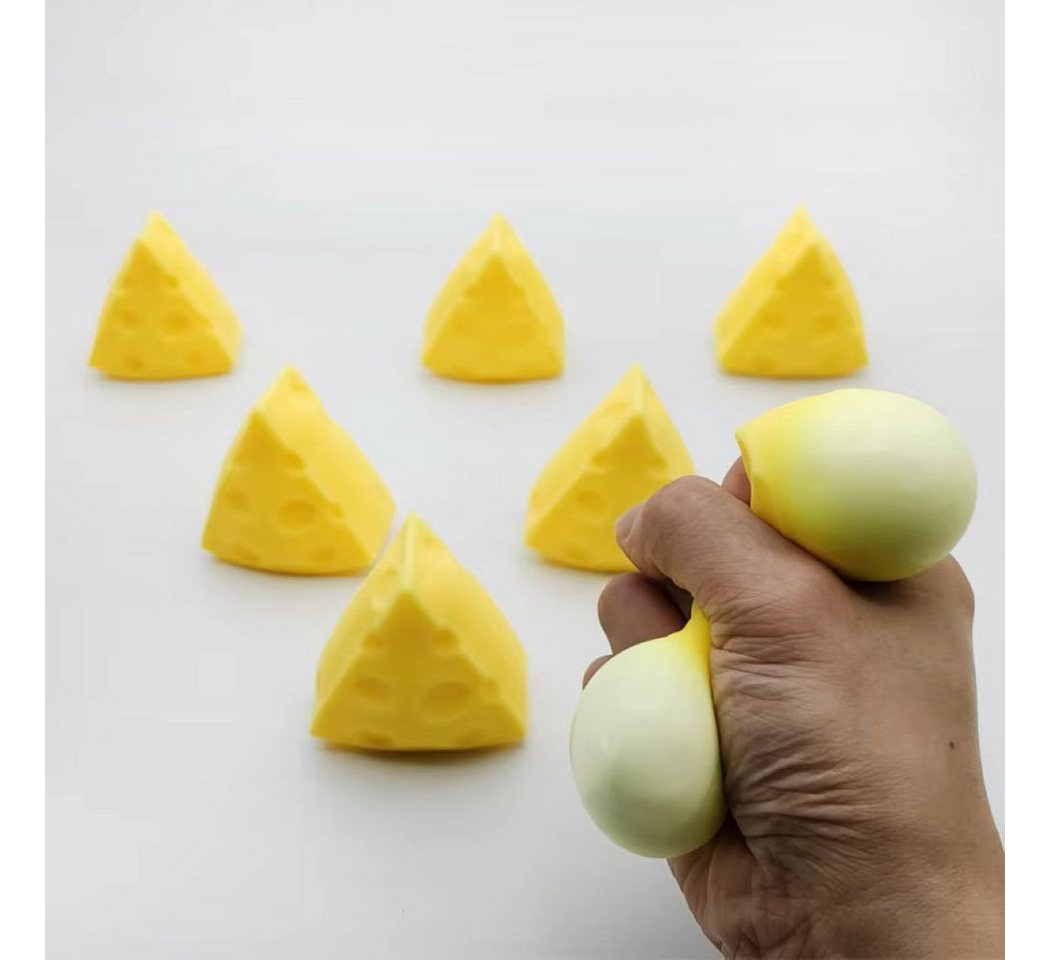 OLi Therapieknete 4X Squishy Pizza Knete – Kneten, Drücken & Entspannen (Anti-Stress, Spielspaß für Kinder & Erwachsene, 4-tlg., L-6cm- B-4,2cm- H-7cm), weicher Slow Rising Squishy im lustigen Butter-Design Bild 4