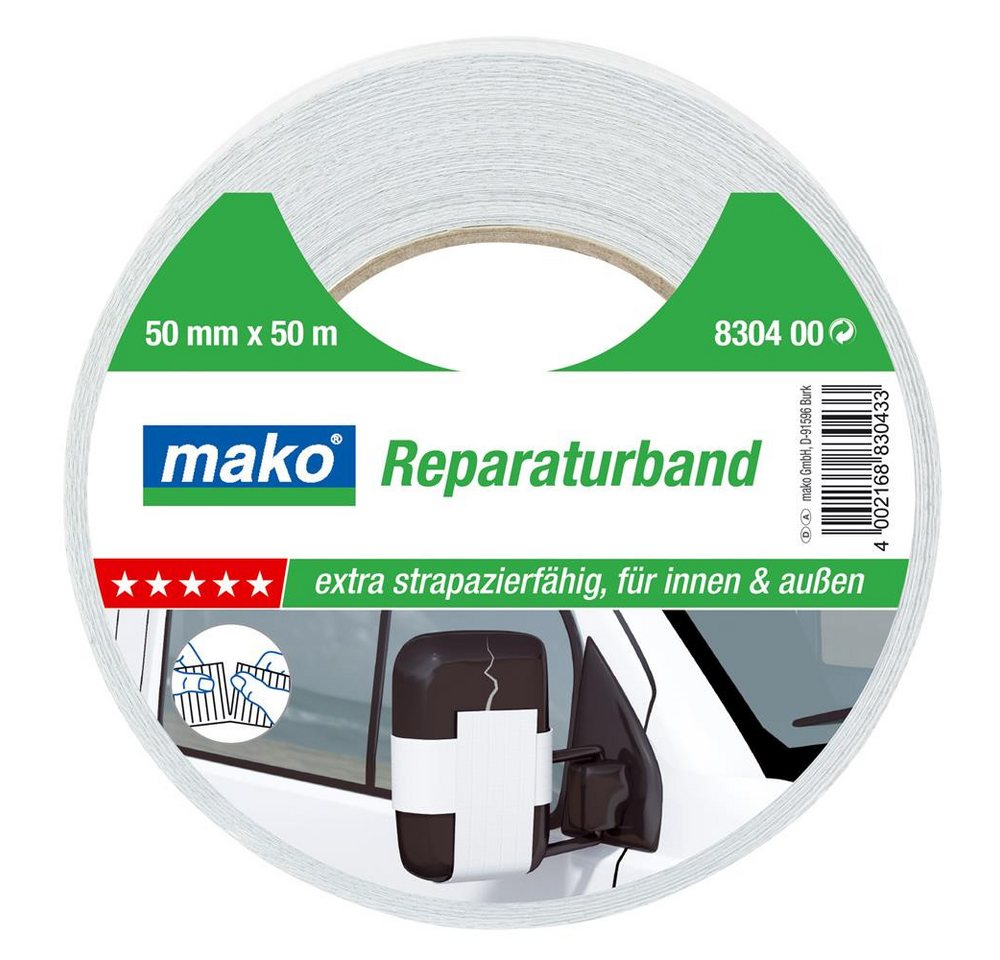 mako Klebeband Reparaturband 50 mm x 50 m, weiß