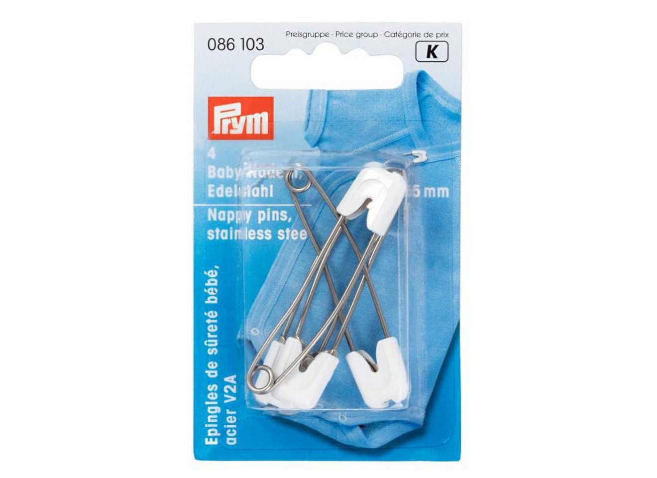 Prym Stricknadeln Baby-Sicherheitsnadeln 55 mm weiß 4 St