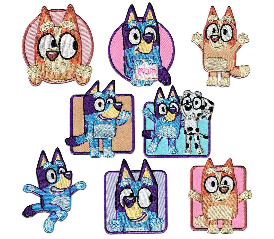 Bluey Aufnäher Bügelbild, Aufbügler, Applikationen, Patches, Flicken, zum aufbügeln, Polyester, Bluey © schaut - Größe: 6 x 5,2 cm Bild 2