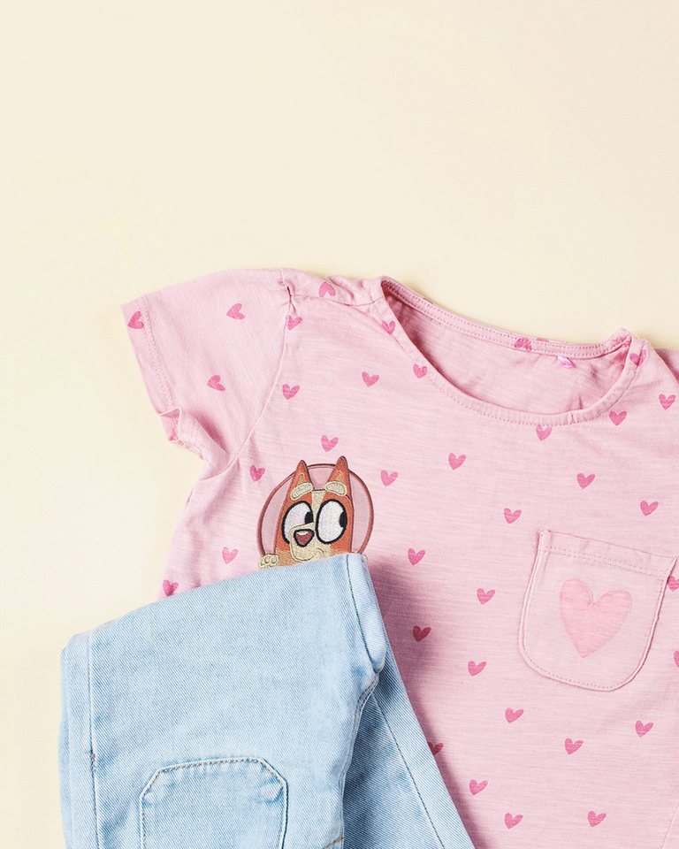 Bluey Aufnäher Bügelbild, Aufbügler, Applikationen, Patches, Flicken, zum aufbügeln, Polyester, Bluey © schaut - Größe: 6 x 5,2 cm Bild 3