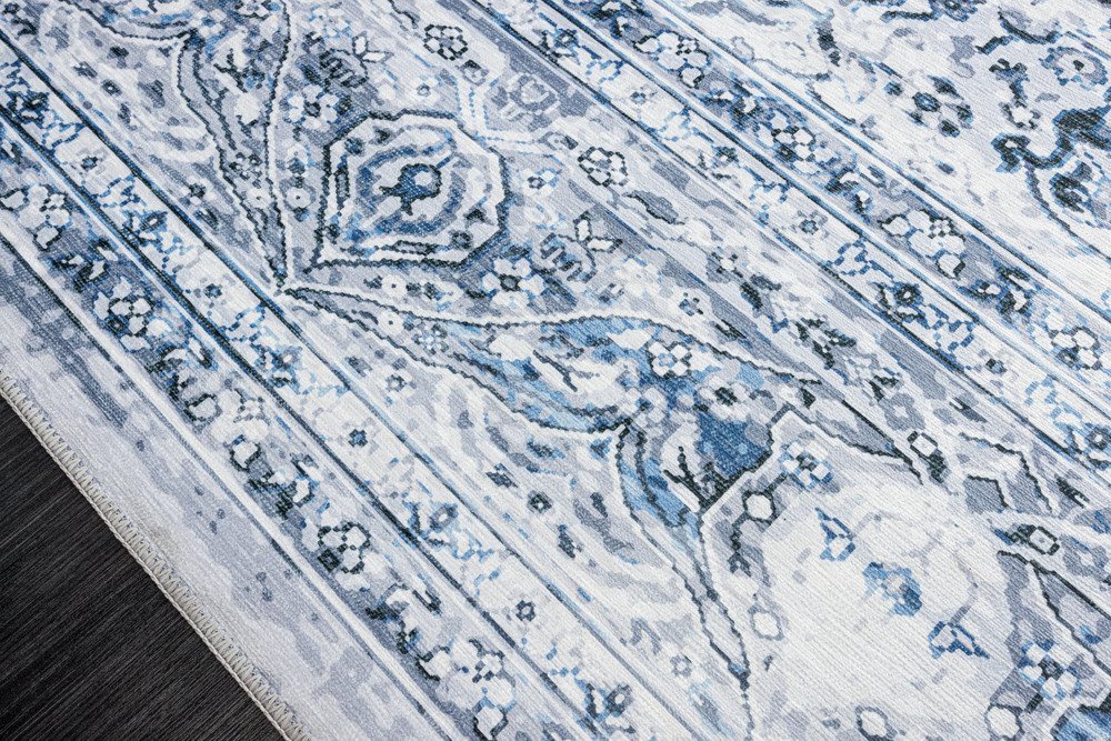 riess-ambiente Designteppich OLD MARRAKESCH 230x160cm grau blau · orientalischer Kurzflor-Teppich, rechteckig, Höhe: 8 mm, Wohnzimmer · Fußbodenheizung-geeignet · Indoor · pflegeleicht Bild 4