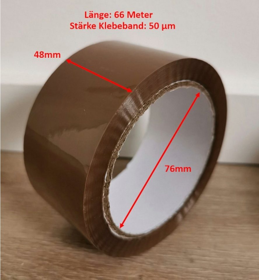 BruKa Klebeband 66 Meter Paketklebeband Braun Klebeband Paketband Packband (6-St)