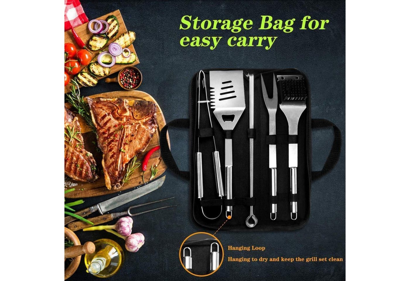 LuxusKollektion Grillbesteck-Set Grillbesteck Set 10 Stück Grillzubehör Männer Geschenk Grillwerkzeug Bild 2
