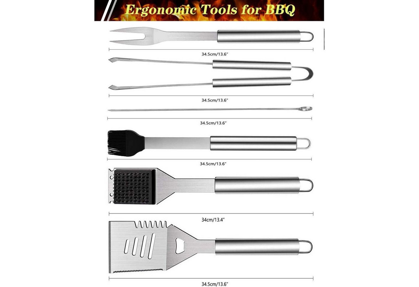 LuxusKollektion Grillbesteck-Set Grillbesteck Set 10 Stück Grillzubehör Männer Geschenk Grillwerkzeug Bild 3