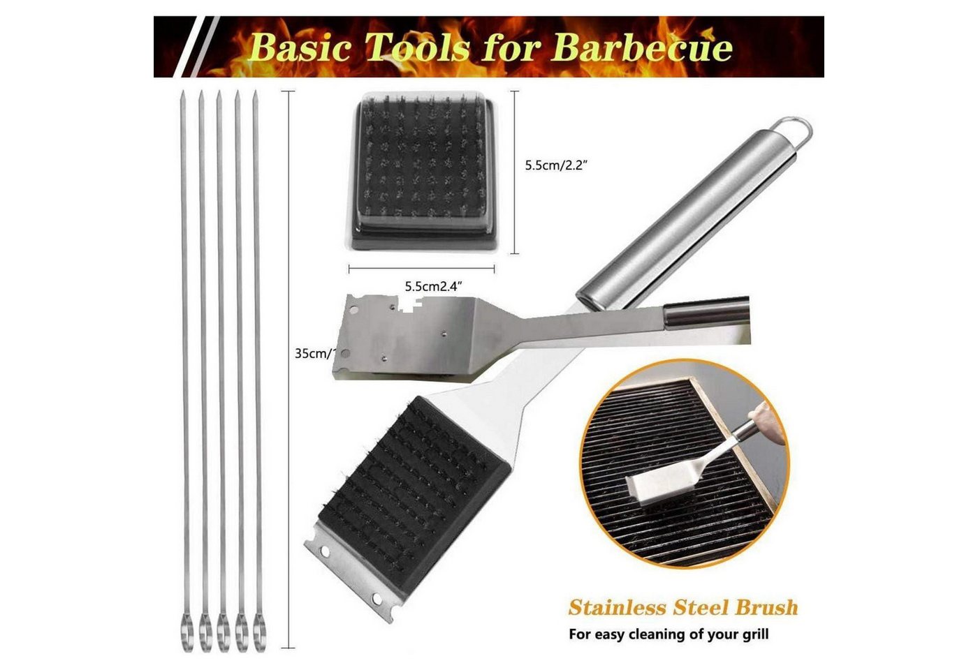 LuxusKollektion Grillbesteck-Set Grillbesteck Set 10 Stück Grillzubehör Männer Geschenk Grillwerkzeug Bild 5