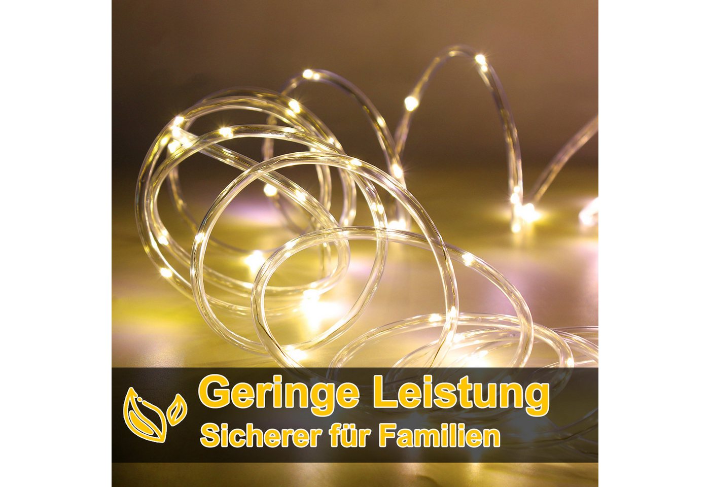Clanmacy Lichterschlauch 10m-50m LED Lichterschlauch Bunt Lichterkette Lichtschlauch 8 Modi, Wasserdicht Bild 3