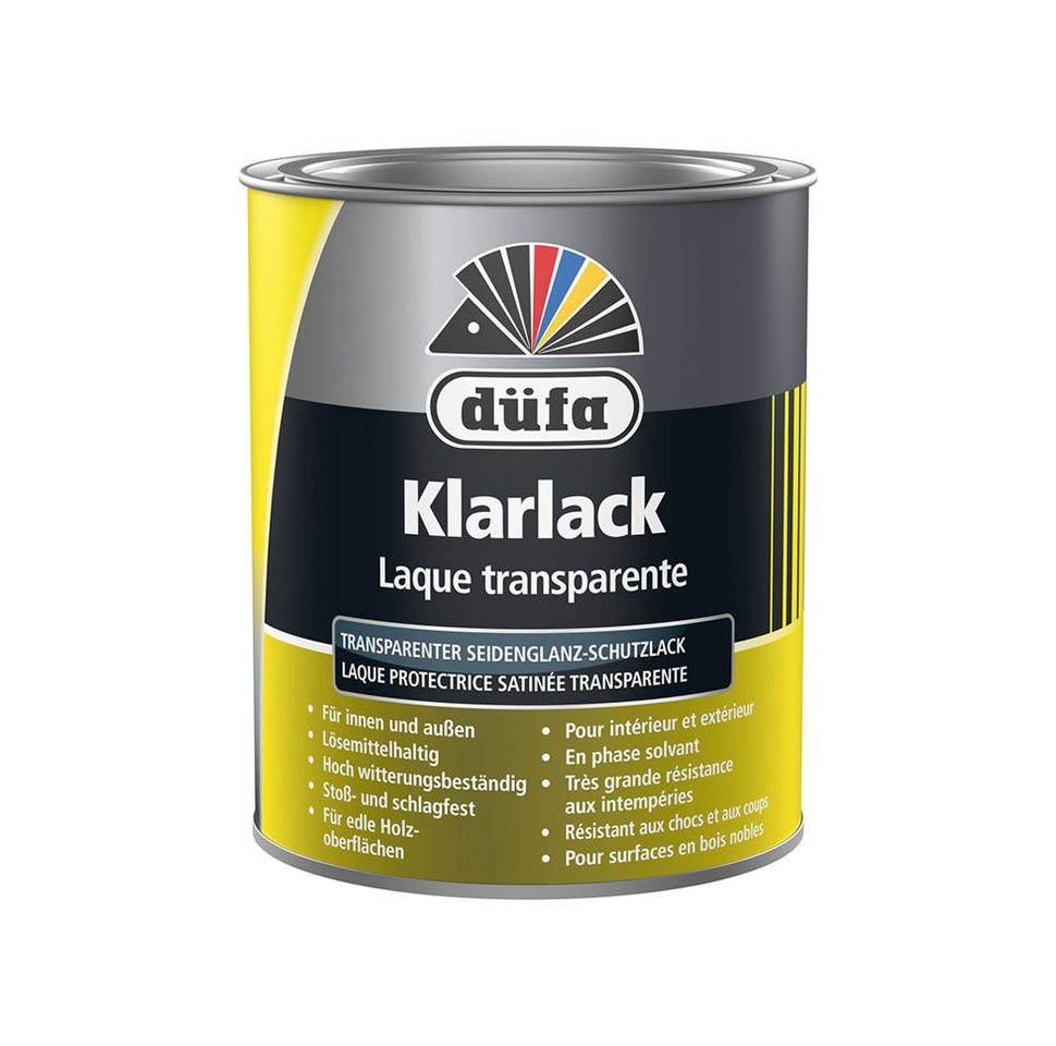 düfa Klarlack Schutzlack seidenglänzend 750 ml Lack Glanzlack, Stoß- und schlagfest