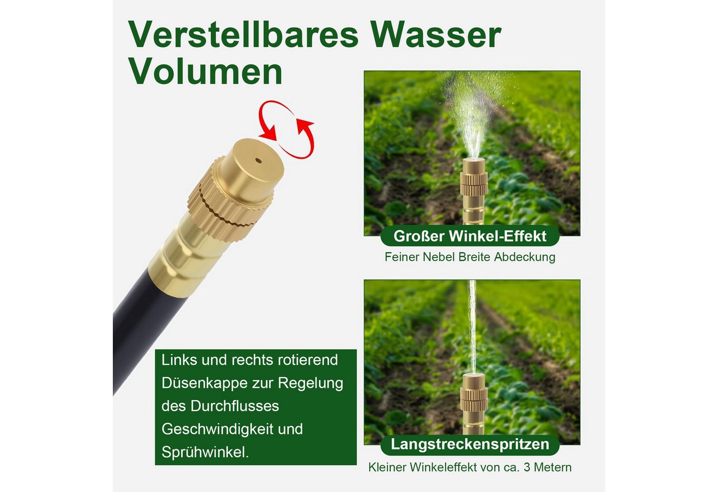 Youyijia Bewässerungssystem Automatische Gartenbewässerung 15 m Sprühdüsen Bewässerungssystem