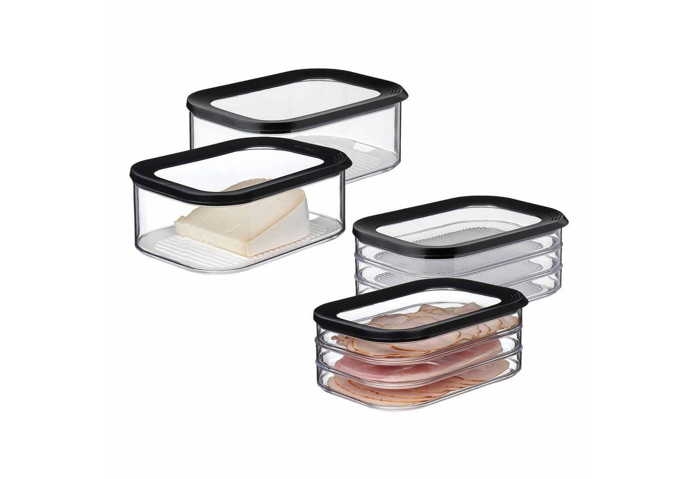Mepal Vorratsdose Modula Aufschnittdosen 4er Set, Kunststoff, (4-tlg)