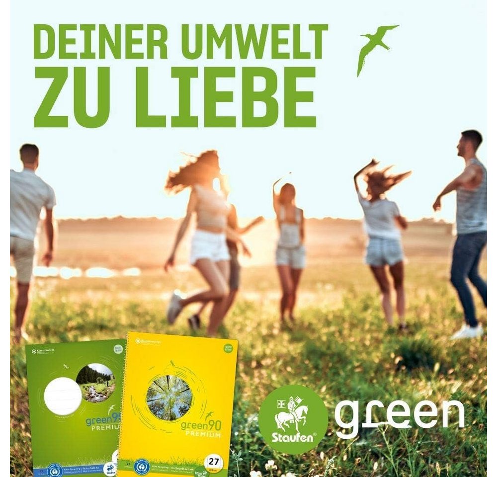 Staufen Schulheft STAUFEN Green Schulheft Lin6 A5 16 Blatt 90g/qm blanko