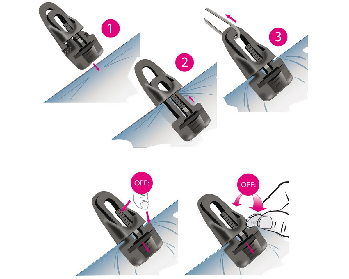 Holdon Schutzplane Holdon® Midi Weiß 10 Stk. Befestigungsclip Klemmöse Planenklemmen Öse, Mehrzweckklemme Universal Clips für Stoff Sonnensegel Plane Banner Bild 4