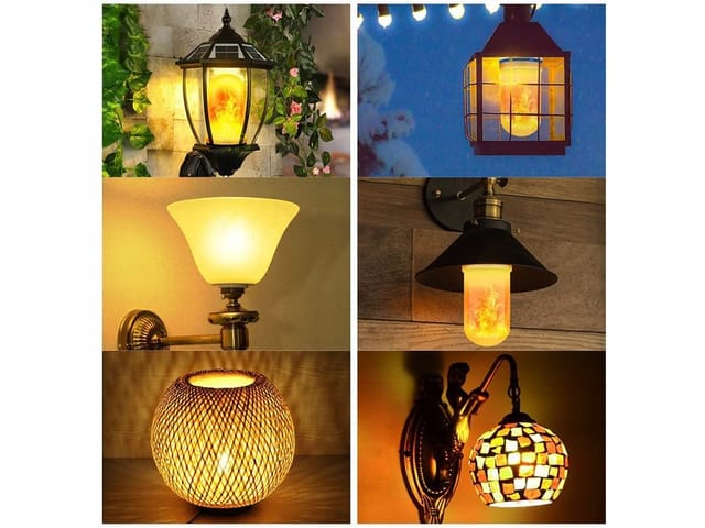 VERK GROUP LED Dekolicht LED Flammenlampe E27 9W Flacker Effekt 1er oder 4er Set, LED-Flammenlampe, Leistung: 9 W, Sockel: E27, Effekt: Flackernder Flammeneffekt, ca. 1800 K, Warmweiß, Flammeneffekt, Realistischer Flammeneffekt, Schwerkraftsensor