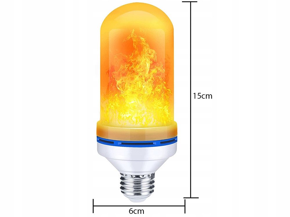 VERK GROUP LED Dekolicht LED Flammenlampe E27 9W Flacker Effekt 1er oder 4er Set, LED-Flammenlampe, Leistung: 9 W, Sockel: E27, Effekt: Flackernder Flammeneffekt, ca. 1800 K, Warmweiß, Flammeneffekt, Realistischer Flammeneffekt, Schwerkraftsensor Bild 2