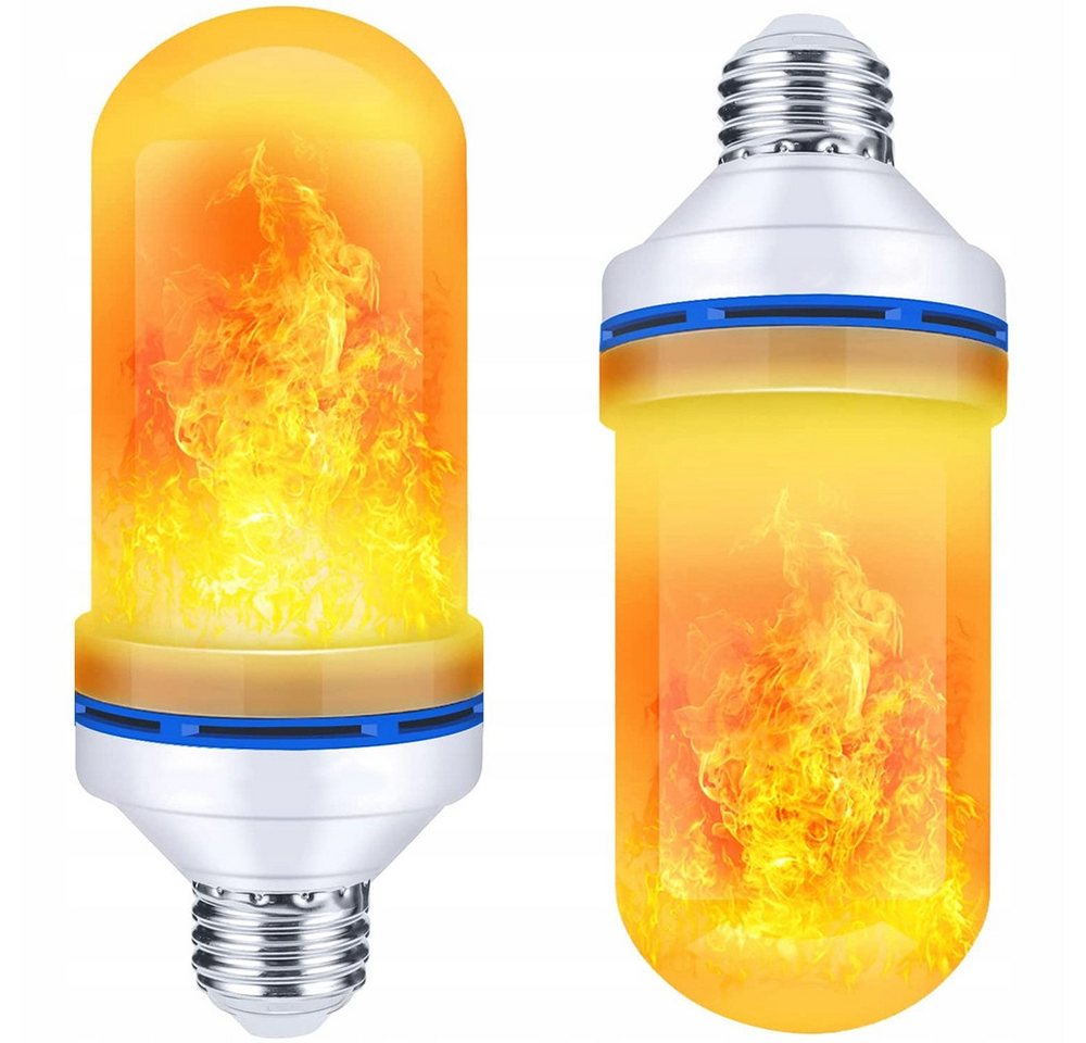 VERK GROUP LED Dekolicht LED Flammenlampe E27 9W Flacker Effekt 1er oder 4er Set, LED-Flammenlampe, Leistung: 9 W, Sockel: E27, Effekt: Flackernder Flammeneffekt, ca. 1800 K, Warmweiß, Flammeneffekt, Realistischer Flammeneffekt, Schwerkraftsensor Bild 4