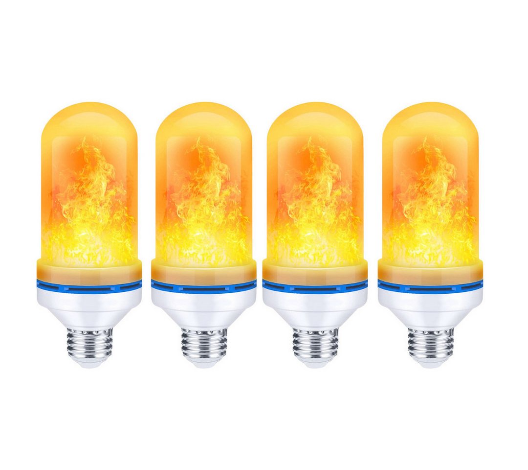 VERK GROUP LED Dekolicht LED Flammenlampe E27 9W Flacker Effekt 1er oder 4er Set, LED-Flammenlampe, Leistung: 9 W, Sockel: E27, Effekt: Flackernder Flammeneffekt, ca. 1800 K, Warmweiß, Flammeneffekt, Realistischer Flammeneffekt, Schwerkraftsensor Bild 5