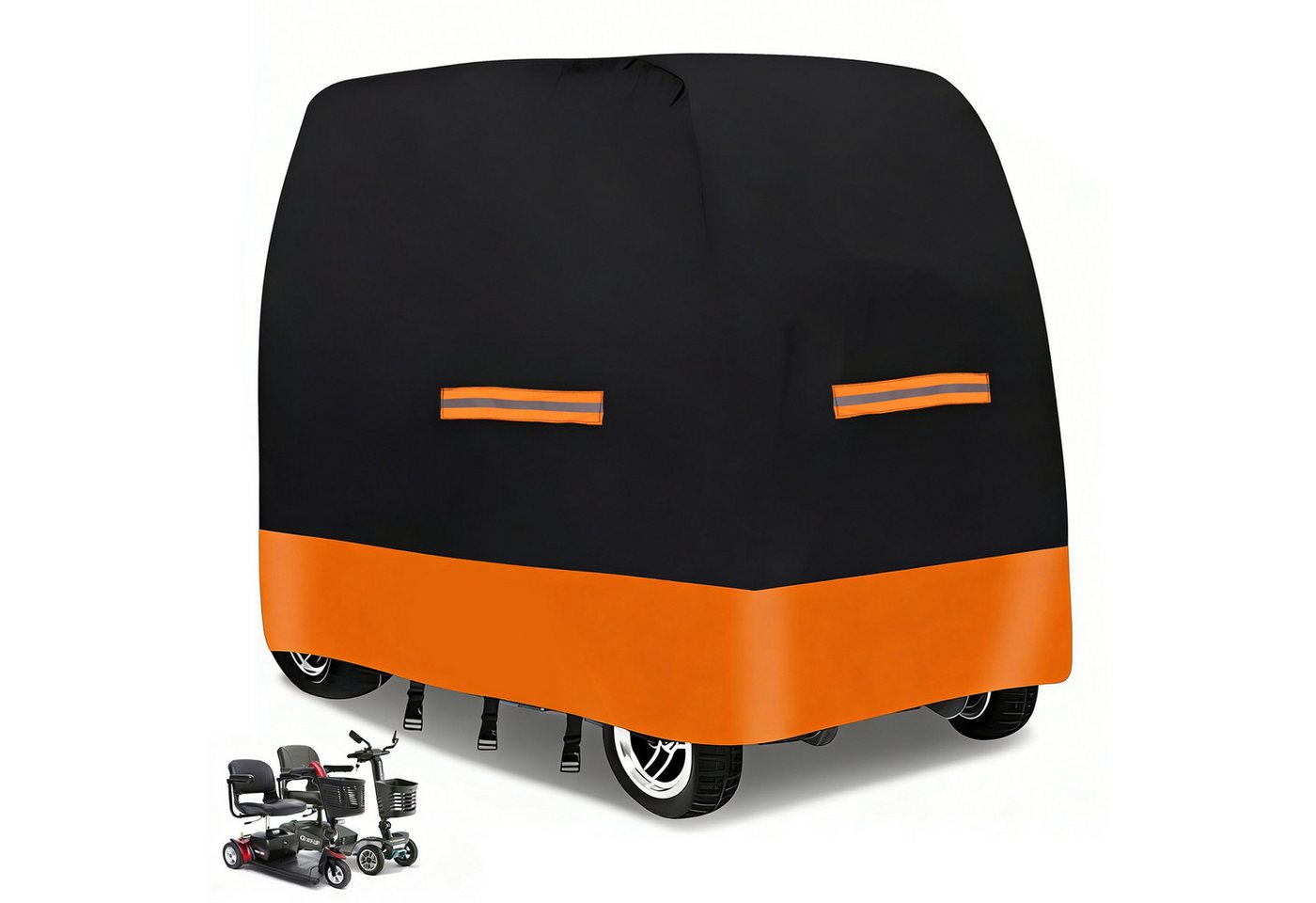 BlingBin Faltgarage Elektromobil Abdeckhaube Wasserdicht, Abdeckung für Mobilitätsroller (1er Set, 1-St., Abmessungen: 117 × 71 × 190 cm), Outdoor-Regenschutz mit Gummiband für Behinderten-Roller, Schwarz Bild 2