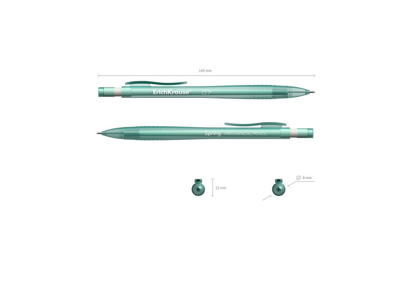 Erich Krause Druckbleistift, Druckbleistift HB 0,7 mm rund mit Radiergummi 1 Stück sortiert Bild 4