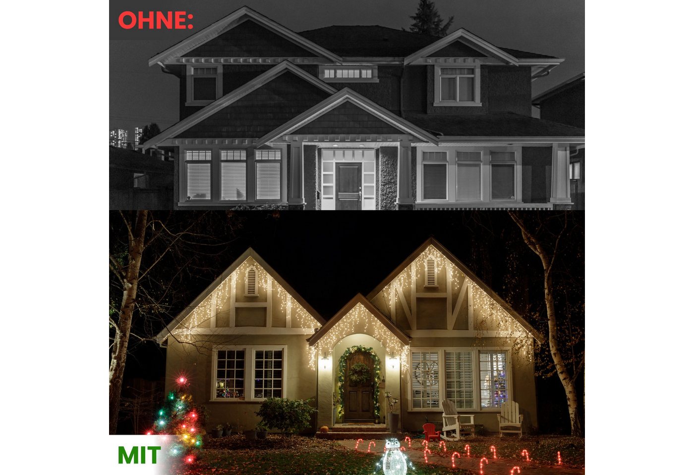 Gartenpirat LED-Lichterkette Eisregen LED-Beleuchtung Weihnachtsdeko für außen mit Timerfunktion, 6 m Bild 2