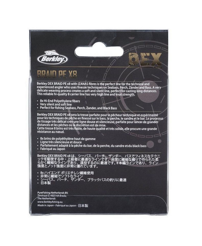Berkley Angelschnur DEX x8 PE dünne geflochtene Schnur Rund Braid, 0,06 mm Fadendurchmesser Bild 4